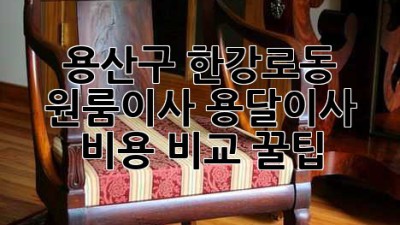 용산구 한강로동 원룸이사, 용달이사 비용 비교 꿀팁🍯